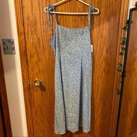 Tie Strap Slip Dress with Slit - Picture 2 of 3